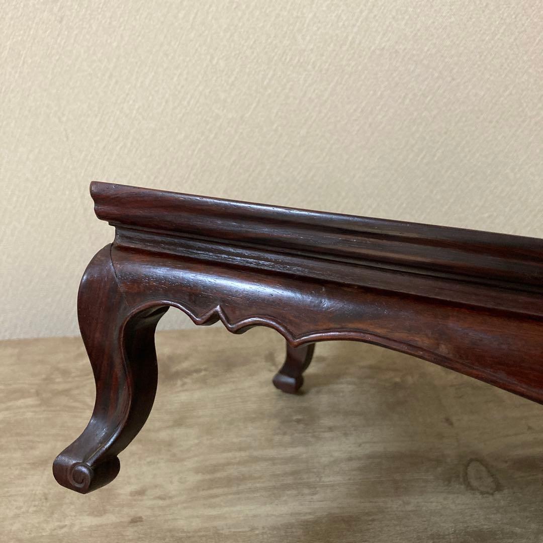 唐木 高級花台 置物台〈検 花梨 紫檀 黒檀 李朝 中国古玩 アンティーク