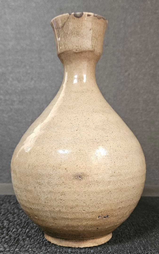 朝鮮古美術 朝鮮古陶磁器 古玩 李朝 堅手 広口 徳利 花入れ 茶道具