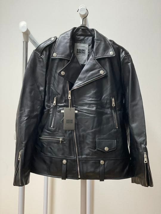 イタリア BOLINIブラックライン レザージャケット・本格ライダース 48/L