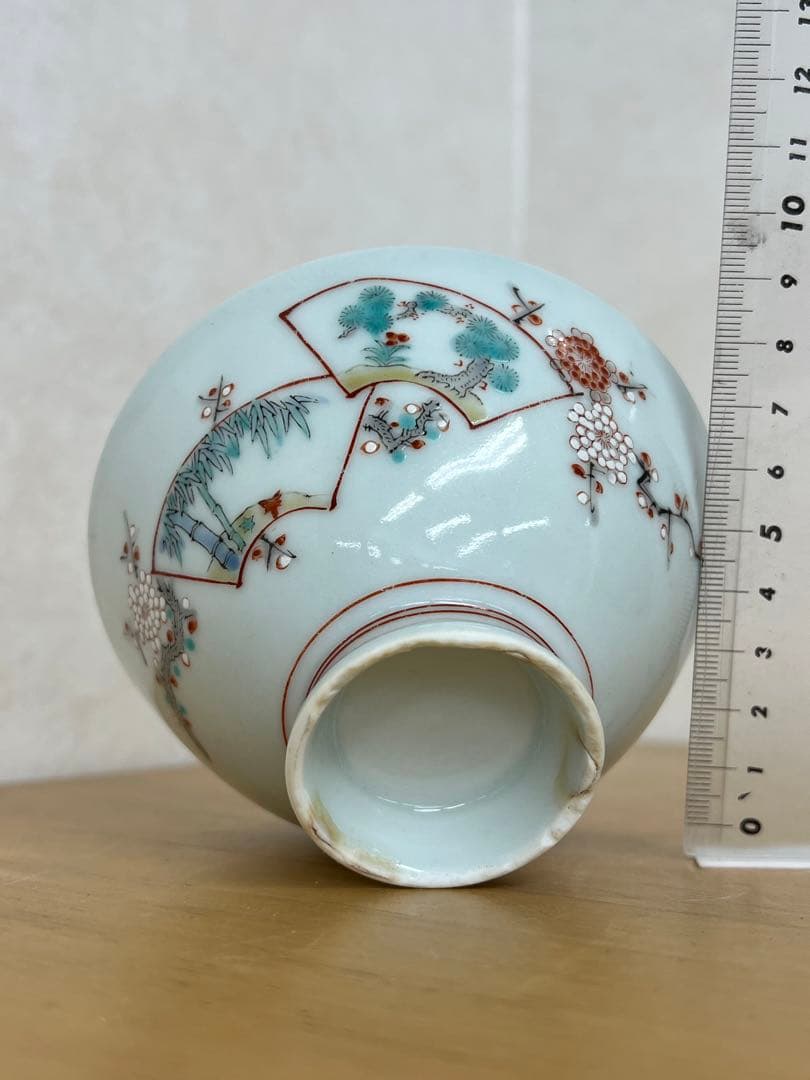 明治 右衛門 日本製お茶碗 名品 アンティーク唐物 古美術品 骨董 江戸