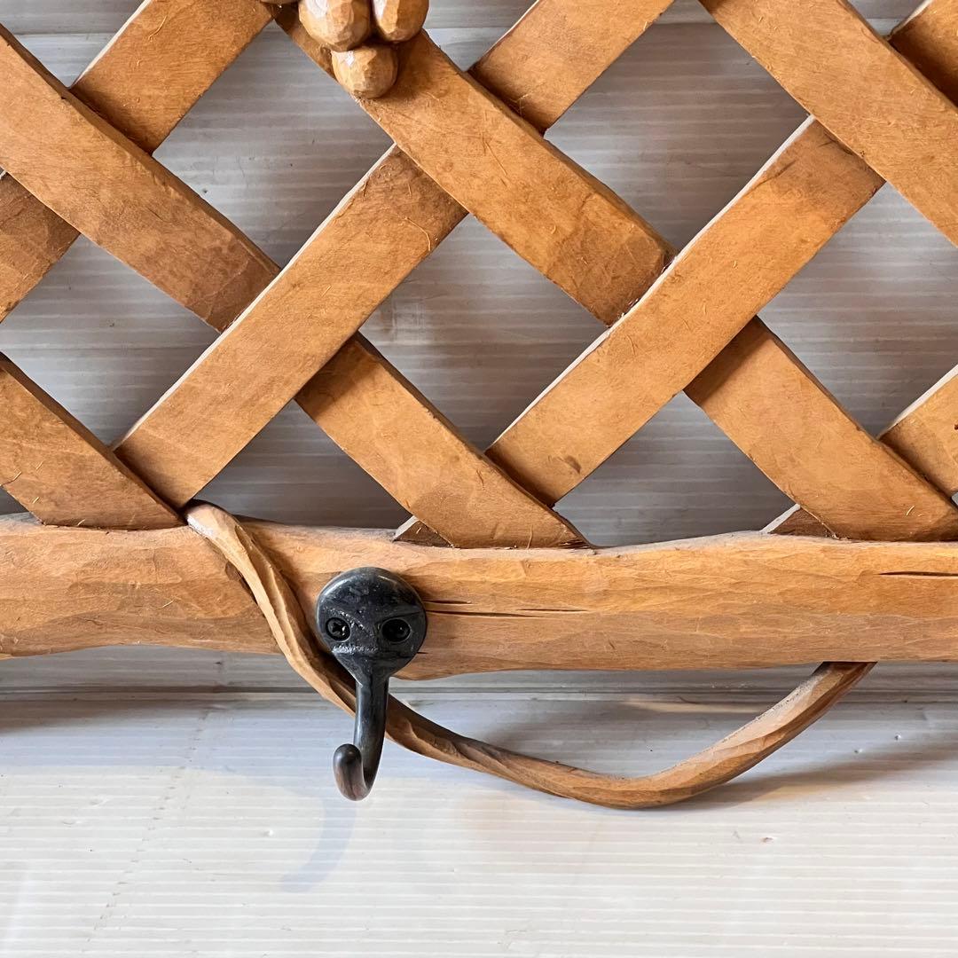 一点もの 木彫り 木製 ぶどう ハンガー掛け 帽子掛け インテリア