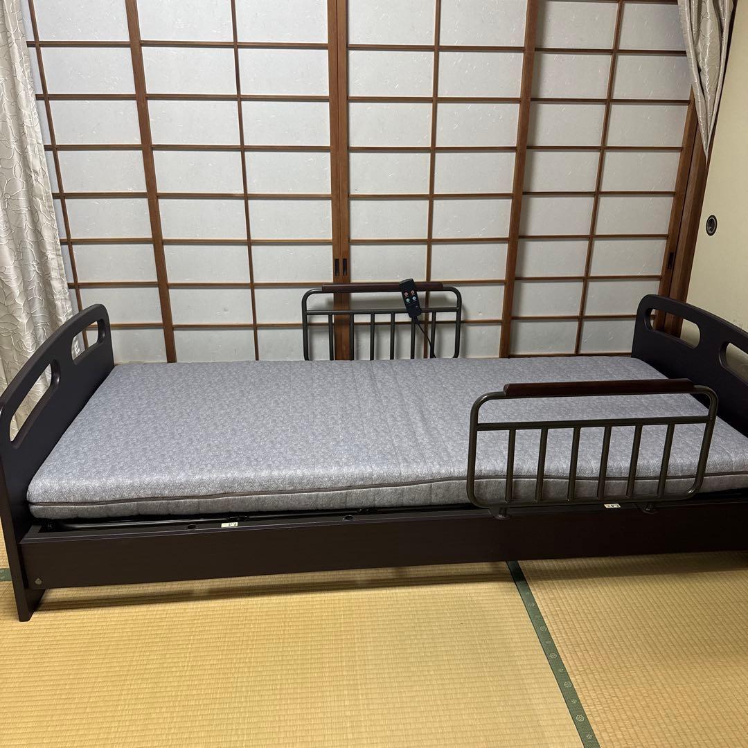 ニトリ　電動ベッド（ライズ）ダークブラウン＋マットレス　セット