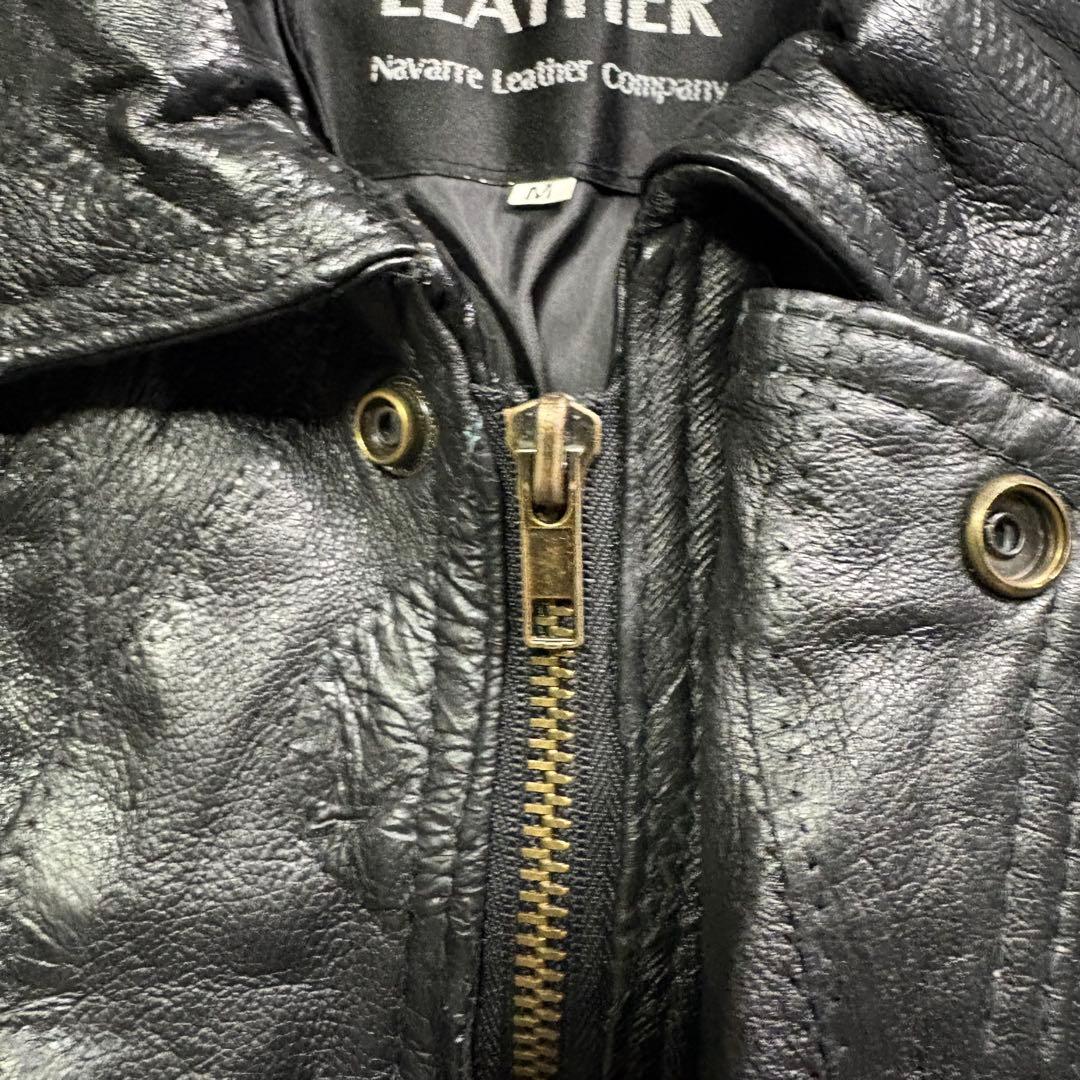 vintage A-2 レザージャケット 本革オールレザー パッチワーク 黒 M
