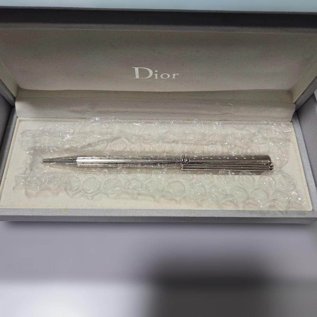 美品 Dior 回転式 シルバーボールペン