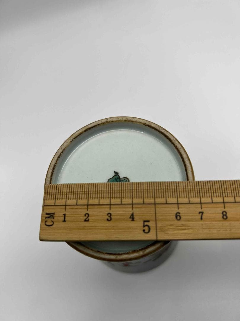 清康熙時代 粉彩 紅綠彩龍文筆筒 文房具 名品珍品 唐物 古