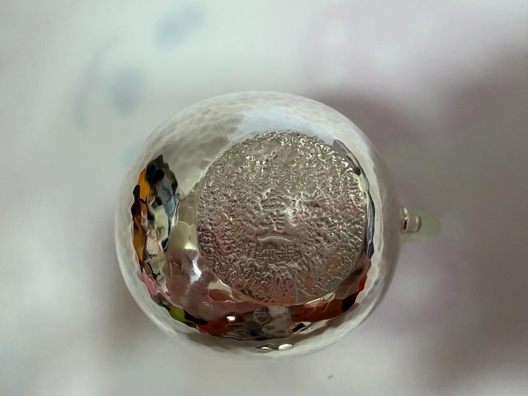 純銀製 玉石取っ手 急須 銀瓶 煎茶道具