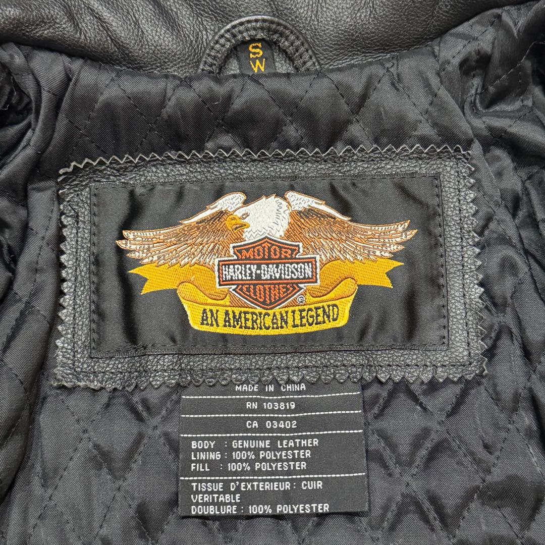 ハーレーダビッドソン シングルライダースジャケット S ファイヤー