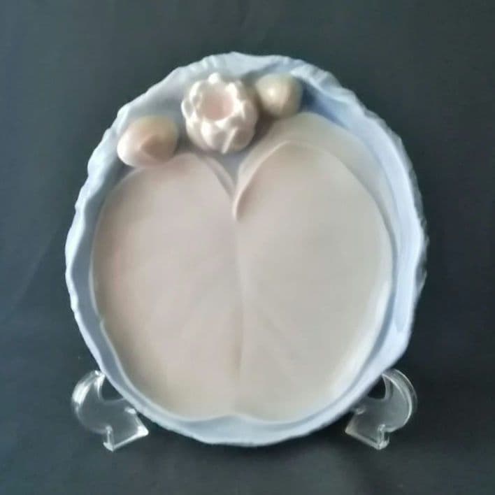 逸品　蓮の花プレート　B&G　ビング オー グレンダール　デンマーク　釉裏彩