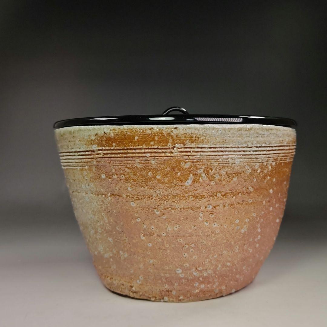 イ518 水指『信楽 広口水指 共箱』『江川拙斎作』茶道具