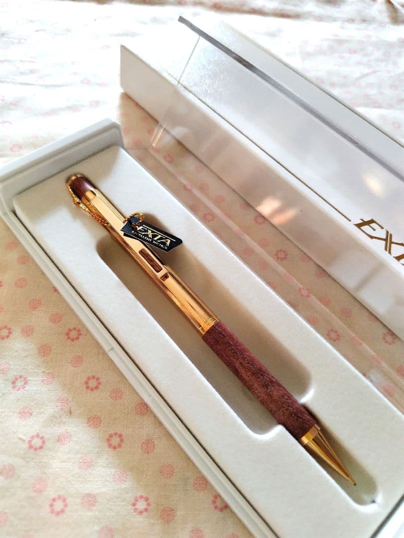 トンボシャーペン エクスタ 未使用 タグ付 木軸 ゴールド軸「希少