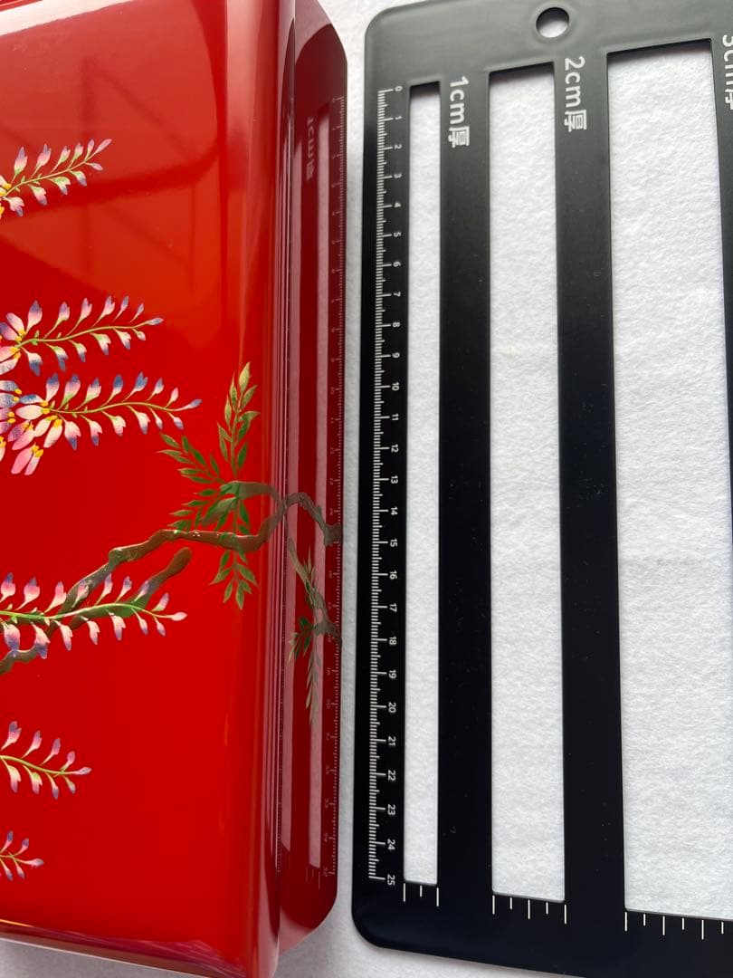 琉球漆器　アクセサリー箱　宝箱　オルゴール　安里屋ユンタ　箱付き　赤　鏡