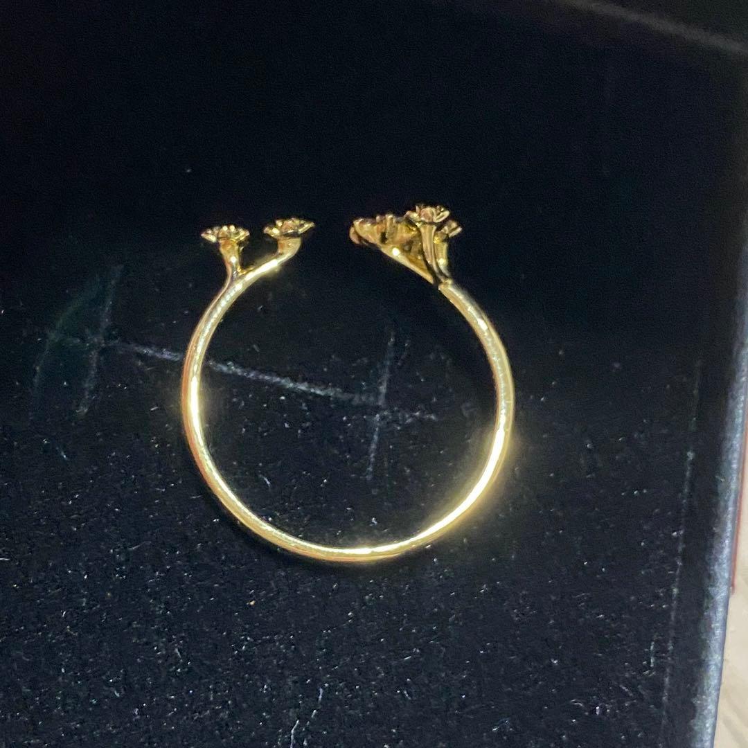 あ*️様 K18YG お花リング　お花オープンリング