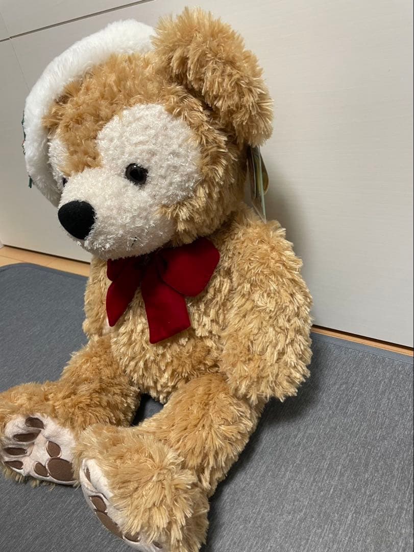 ダグ付き　クリスマス　ダッフィー サンタ帽子 ぬいぐるみ　mサイズ