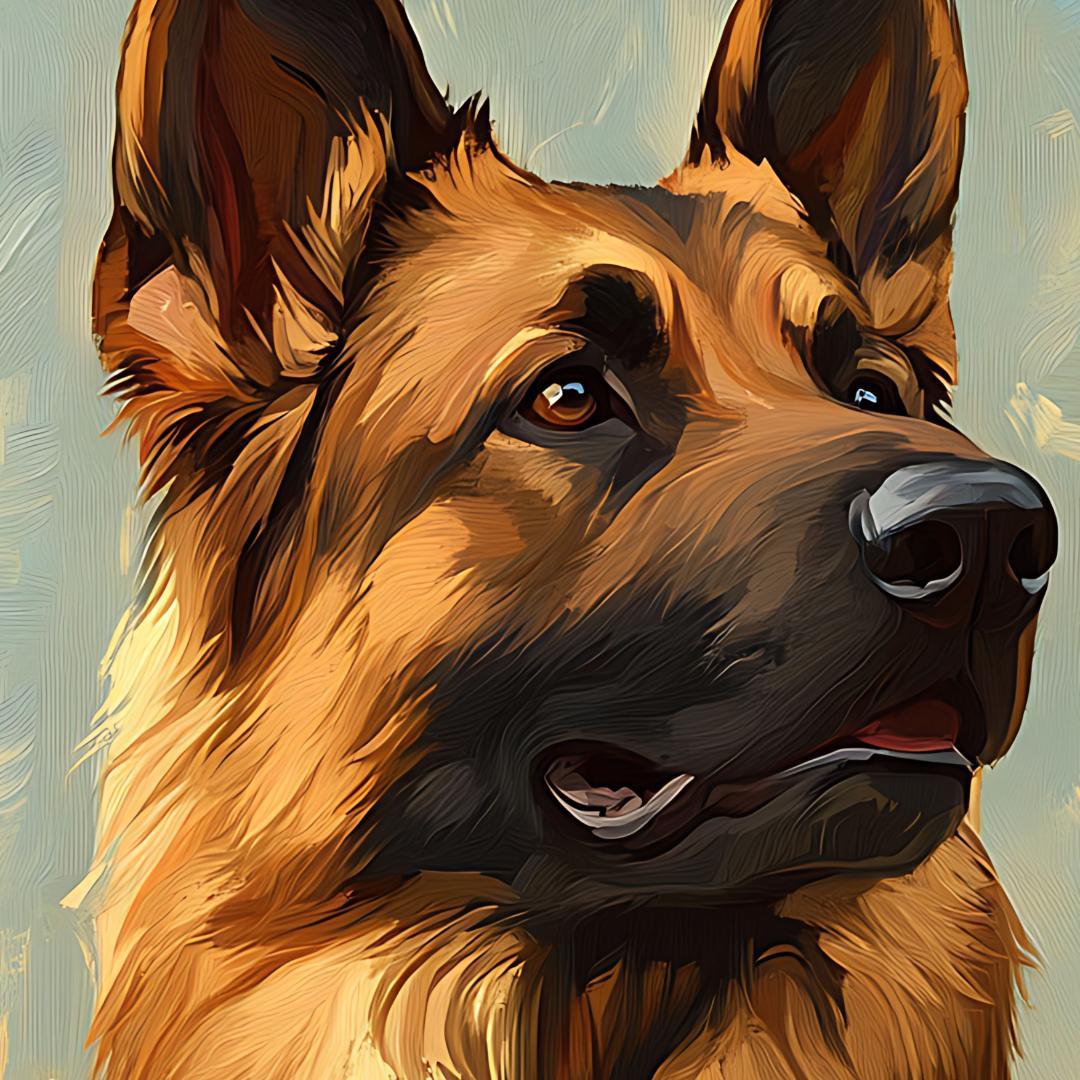 PET228】ジャーマンシェパード 犬アート いぬの絵 カッコイイ犬 - メルカリ