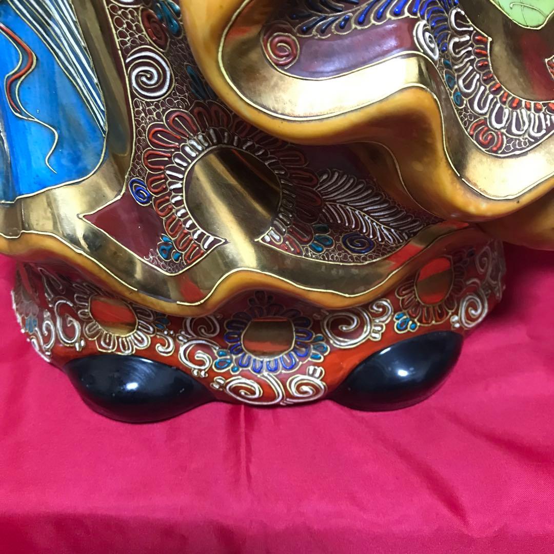 超驚愕‼️超大型‼️九谷焼達磨大師立像○摩訶不思議な御