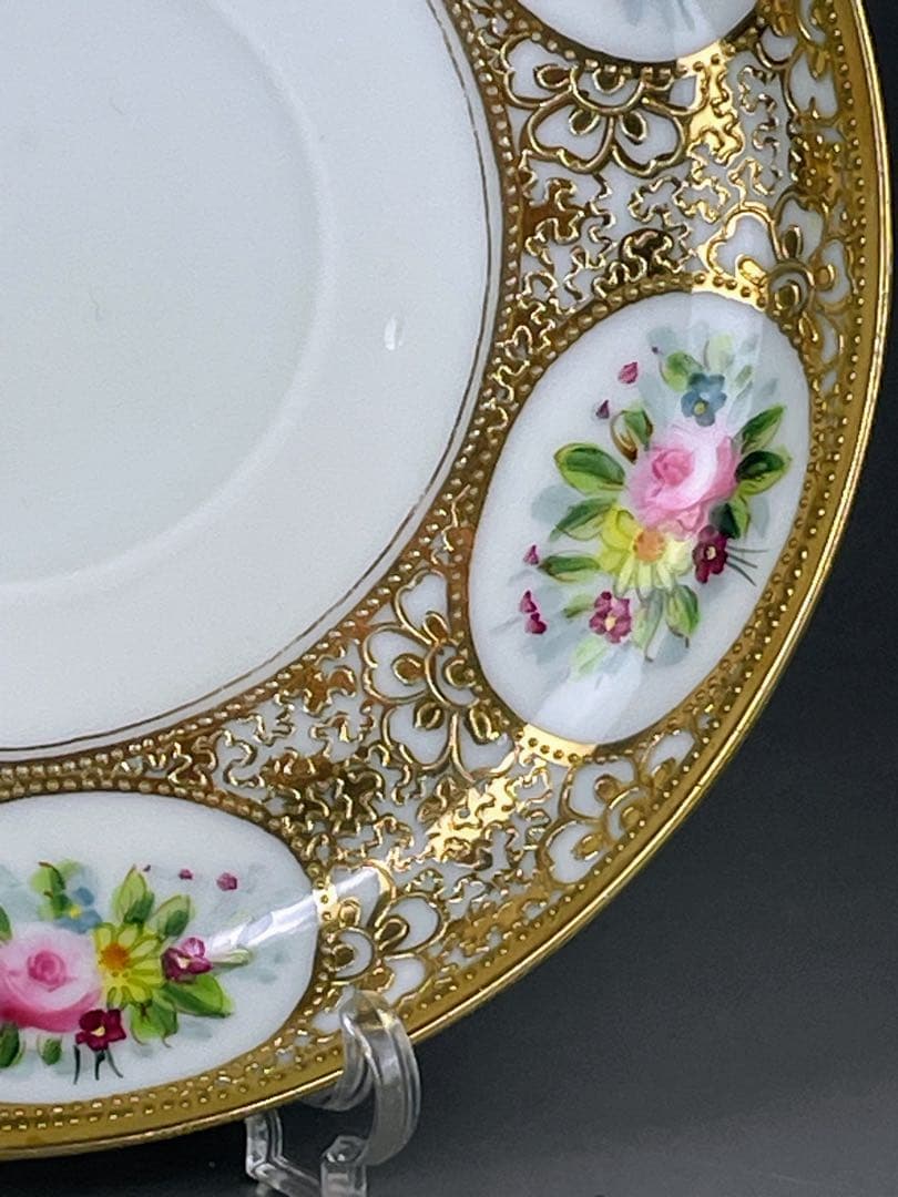 オールドニッポン エッグシェル アールヌーボ様式 ティーカップ ソーサー