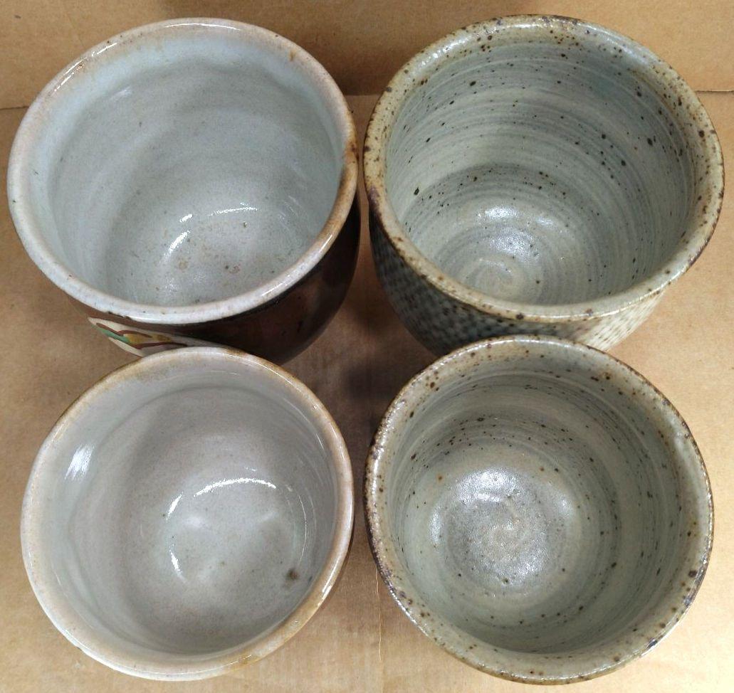 【本物保証】島岡達三 赤繪,象嵌夫婦湯呑 共箱★2セット 人間国宝 美品 益子焼