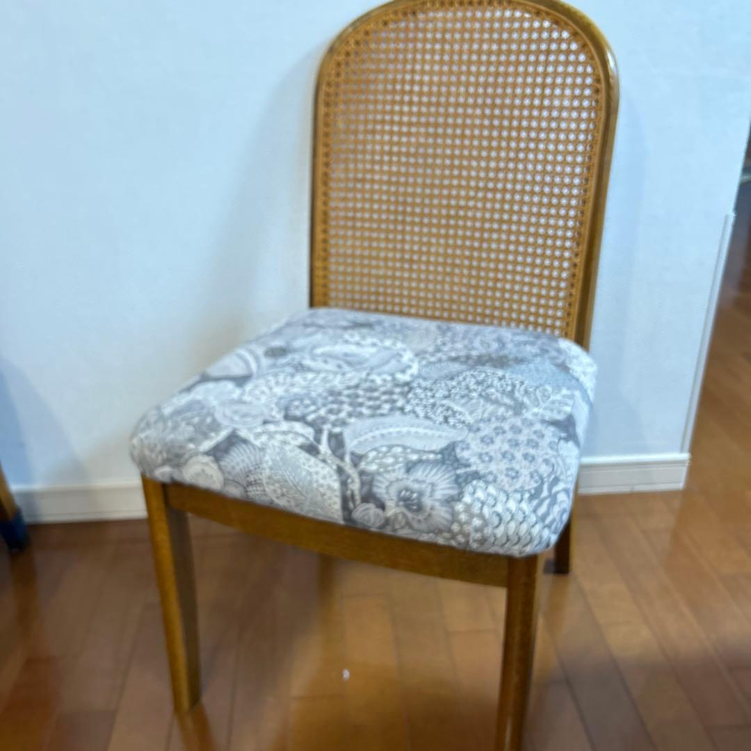 希少品】①浜本工芸 ダイニングチェア ラタン 送料込み 昭和レトロ