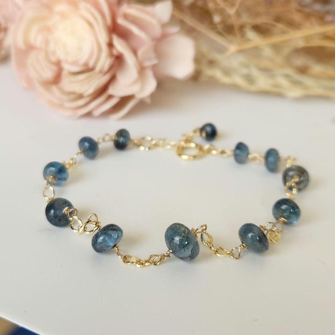 ✳️Q′sB✳️１４kgfサンタマリアカラーアクアマリンブレスレット