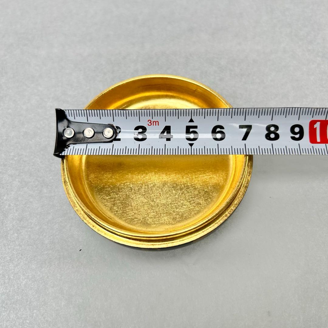 A066茶道具　黒漆塗　金彩蒔絵　草文　香合　時代箱付