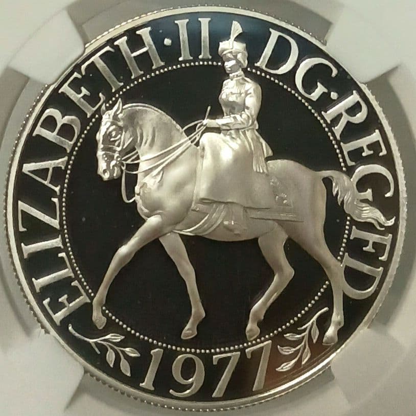 1977 シルバー ジュビリー 25ペンス プルーフ銀貨 NGC PF69UC③ - メルカリ