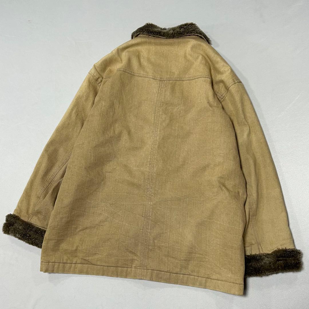 90s 山本寛斎 3L ギャングコート マフィア ファー モードロック Punk