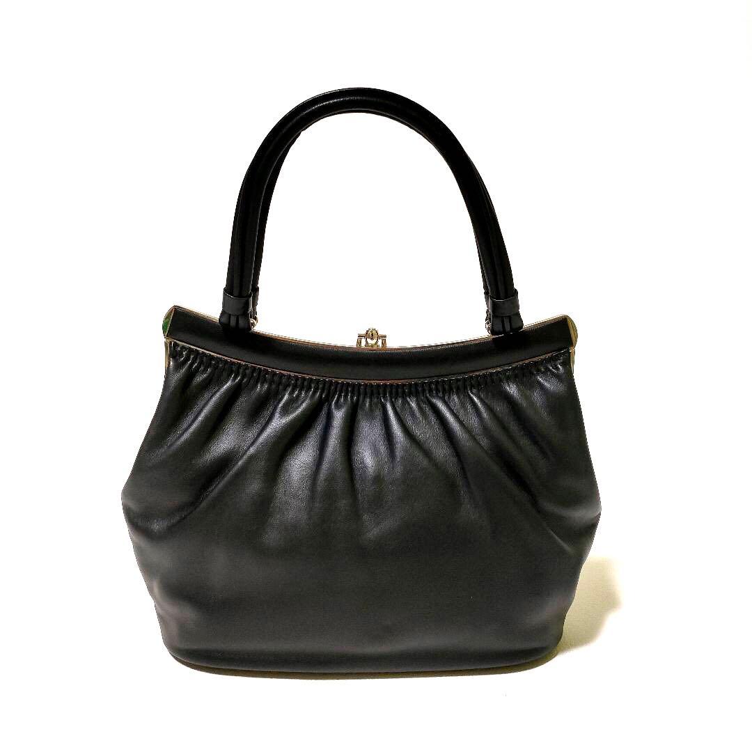 極美品】皇室御用達 HAMANO ハマノ 飾り石付き ハンドバッグ