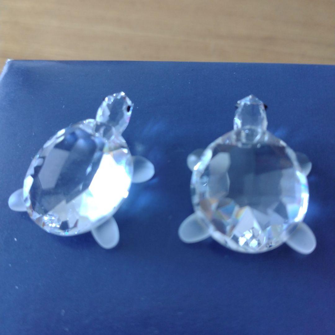 SWAROVSKI】子亀の置物 2個セット（説明書、お買上証明書、台座の