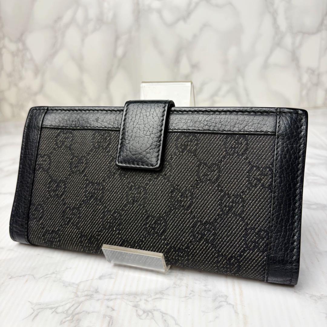 05 GUCCI 長財布 GGキャンバス 二つ折り財布 黒 u6 - 小物オンライン
