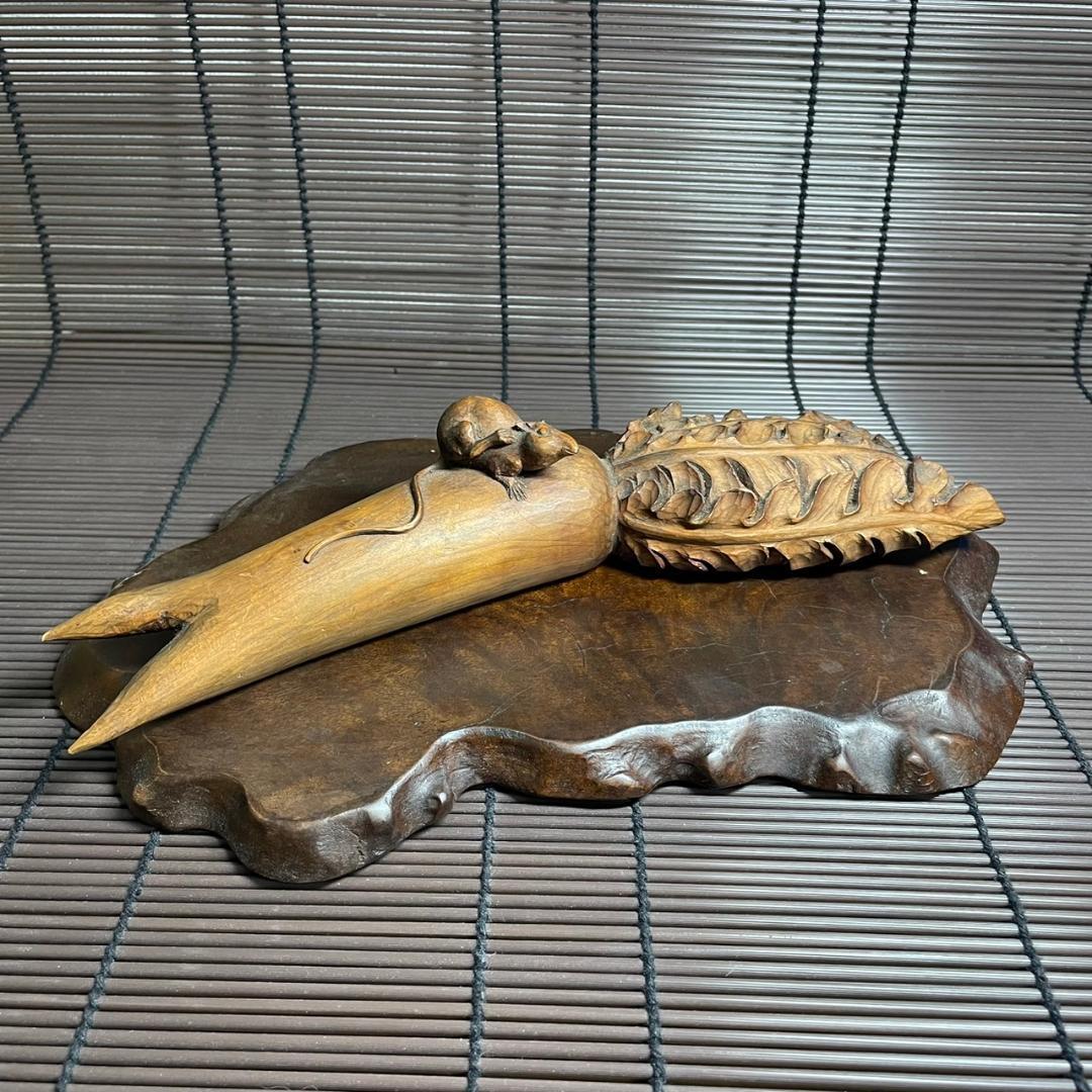 天然石ルチルクォーツ 根付 珍品 置物