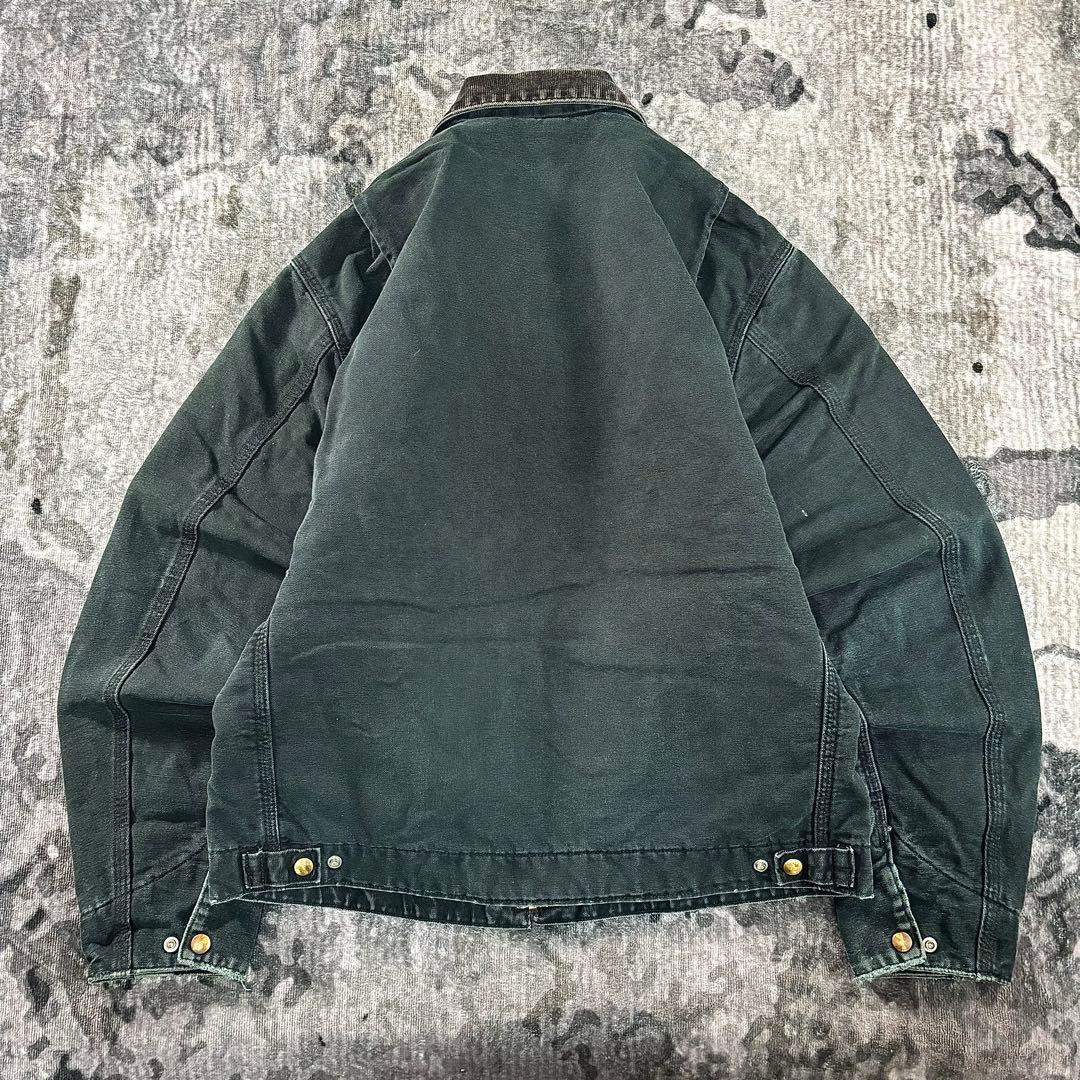 Carhartt デトロイトジャケット 希少グリーン 刺繍デザイン 雰囲気抜群