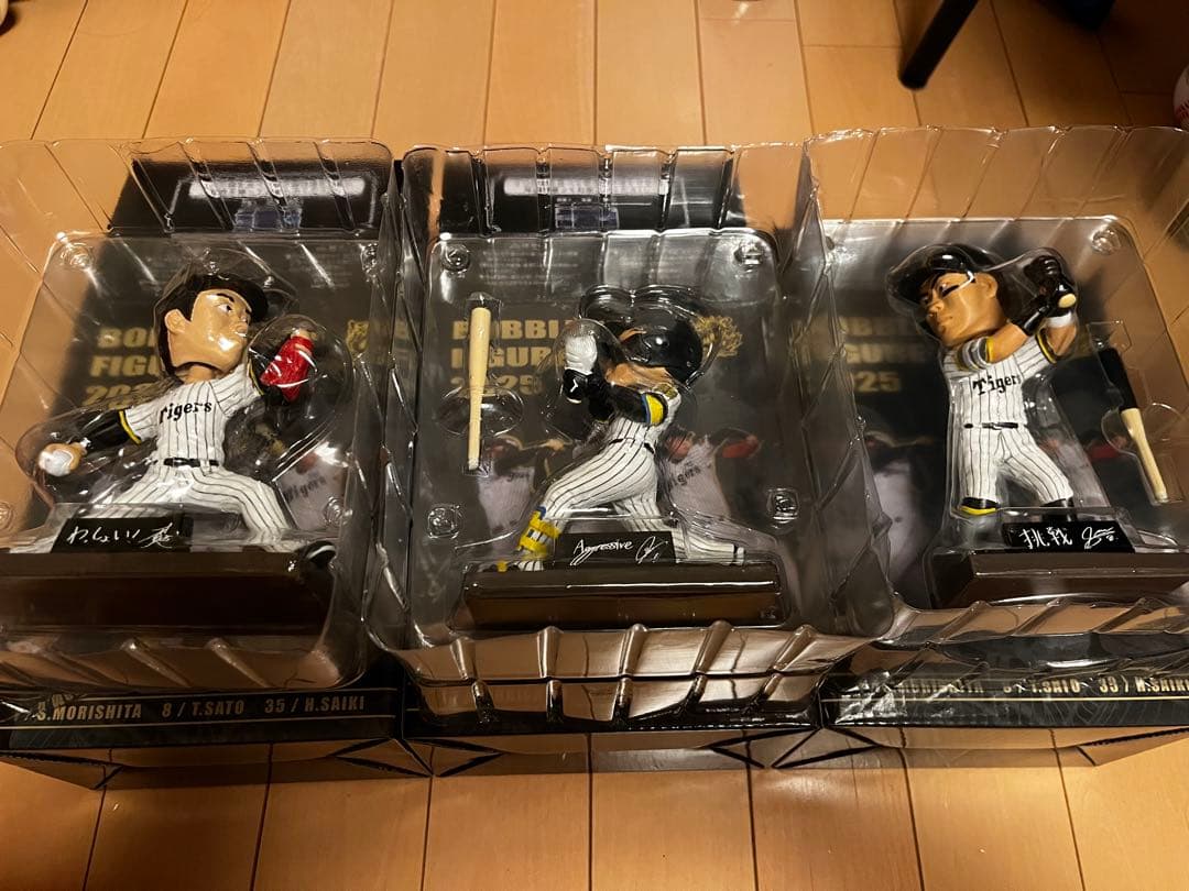 ボブルヘッドフィギュア 2025 3体セット 阪神タイガース 佐藤 森下 才