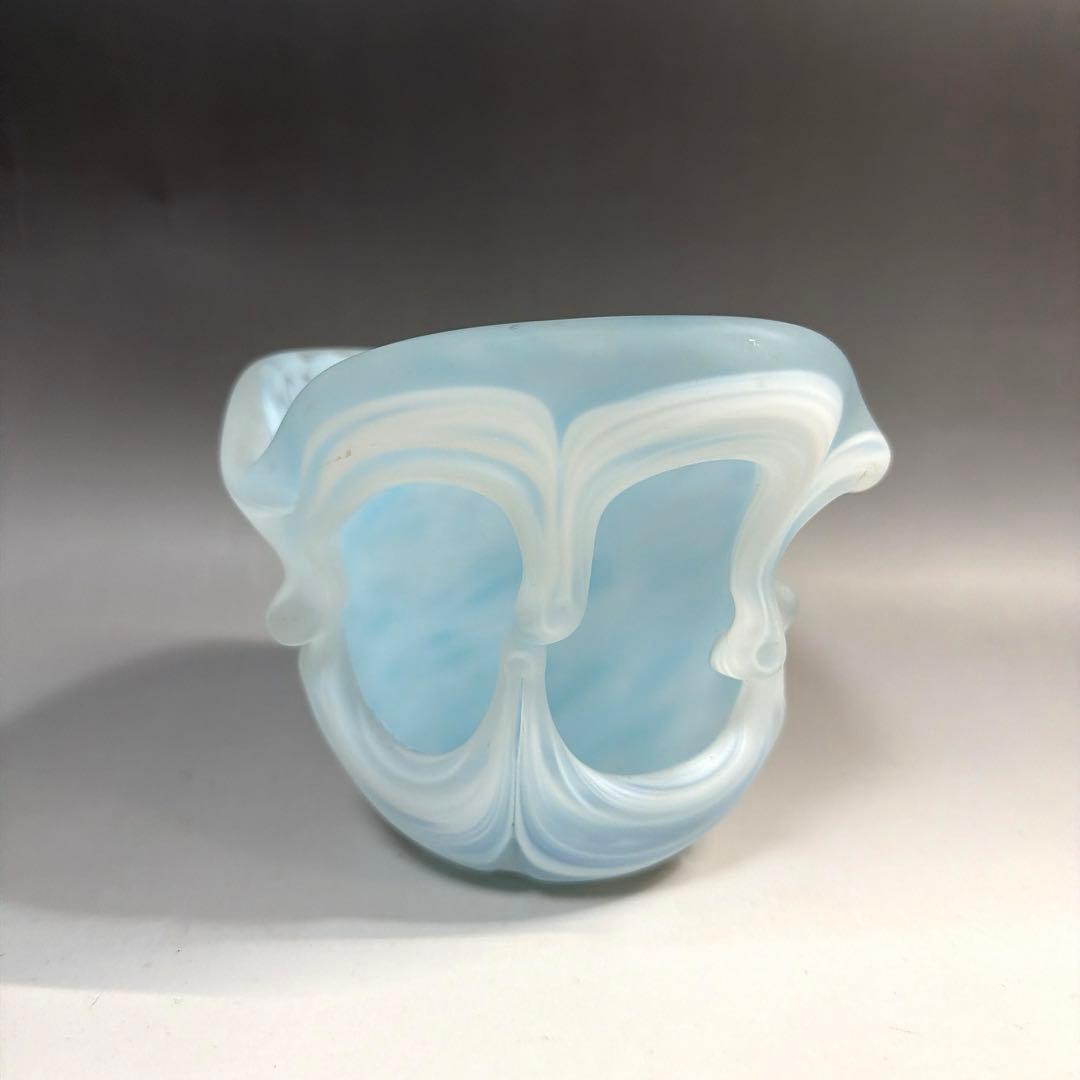 藤田喬平 手吹硝子 金箔入 オブジェ 花瓶 灰皿