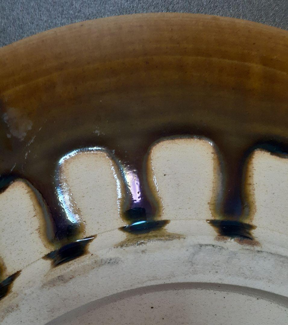 日本工芸会正会員 白山窯【山田正和】造 織部結晶釉 径49.4cm 特大