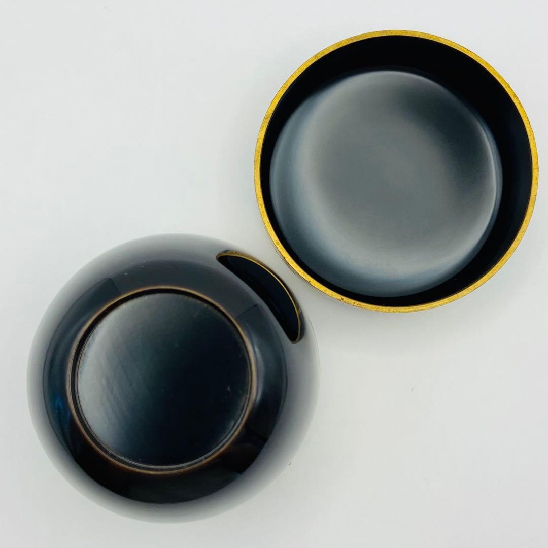 中棗 扇面蒔絵 黒 宗祥 共箱入 茶道具 薄茶器 木製 漆芸