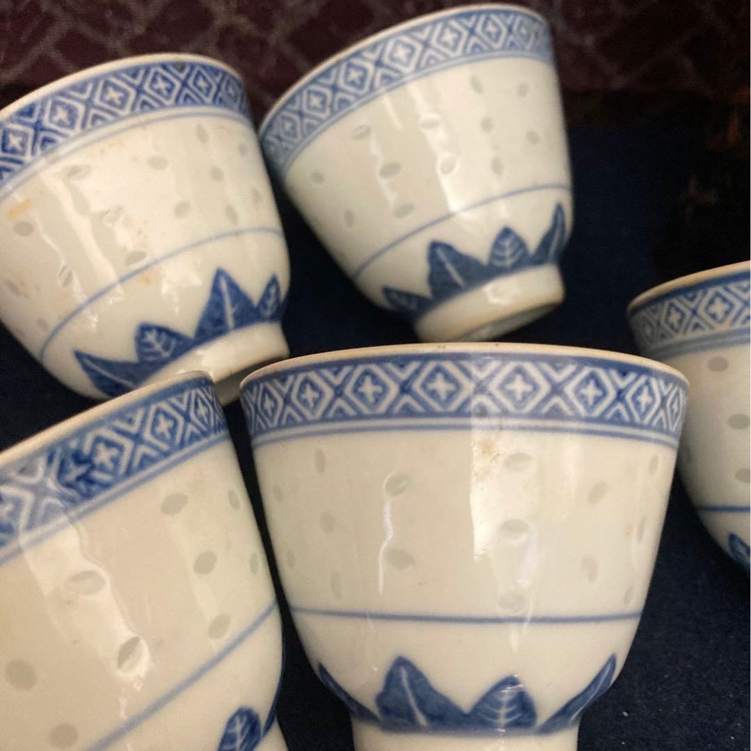 煎茶道具　蝙蝠蛍煎茶碗　竹筒