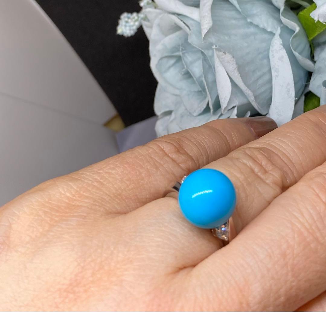 【新品未使用】PT900 天然トルコ石　リング