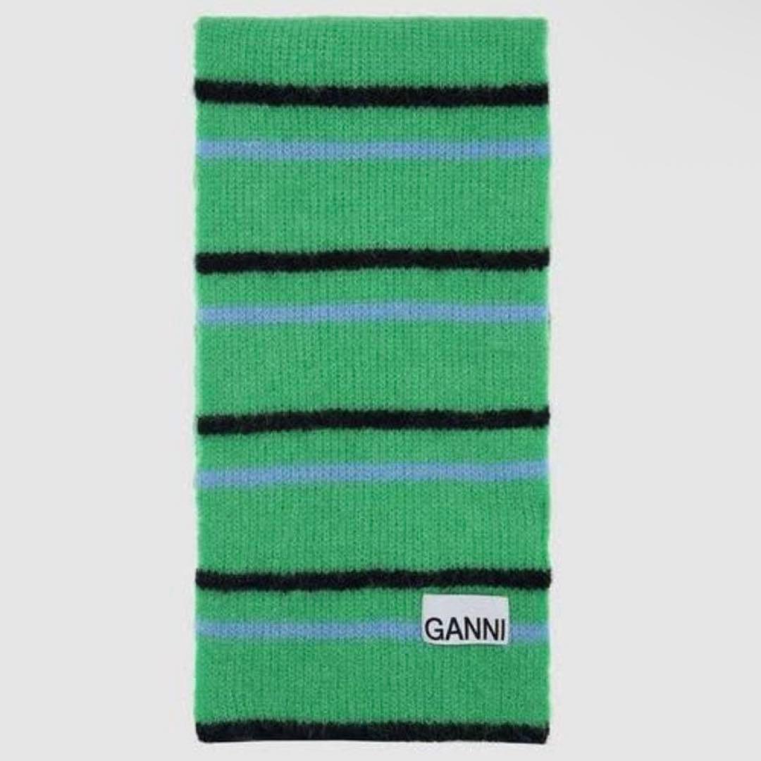 ganni ボーダー ニットマフラー