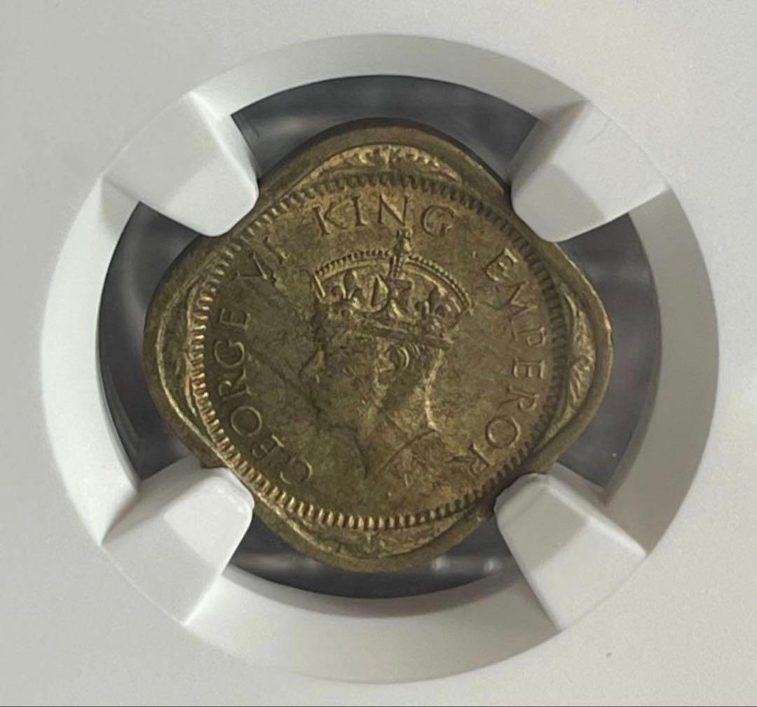 NGC鑑定 MS62 昭和1942年 英領インド 1/2アナ貨 - メルカリ