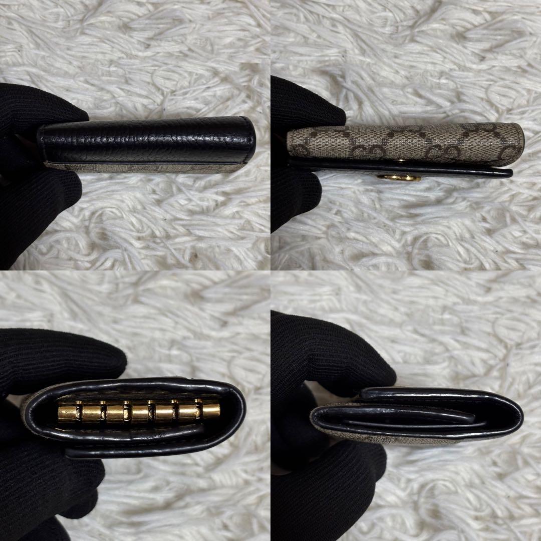GUCCI グッチ GGマーモント 6連キーケース レザー 黒 箱 保存袋付