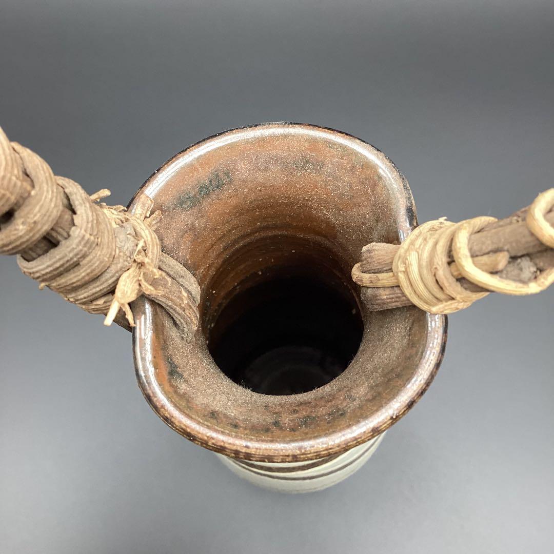 小石原焼 花入れ つる手花入 箱無し 工芸品