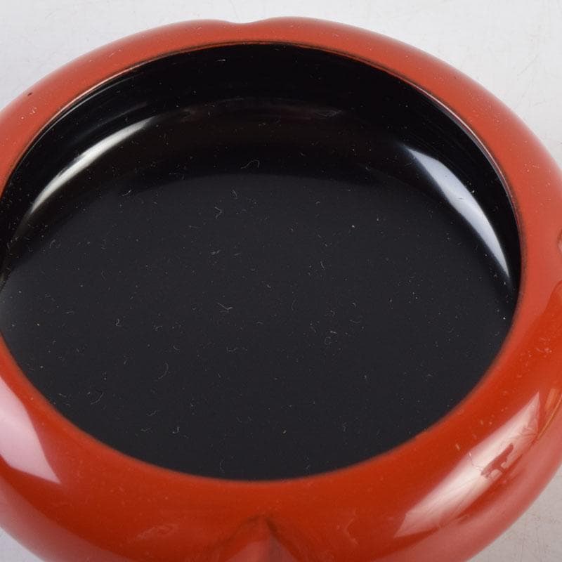 茶道具　朱塗　柿　香合　紫野　小林太玄極め箱　V　9183