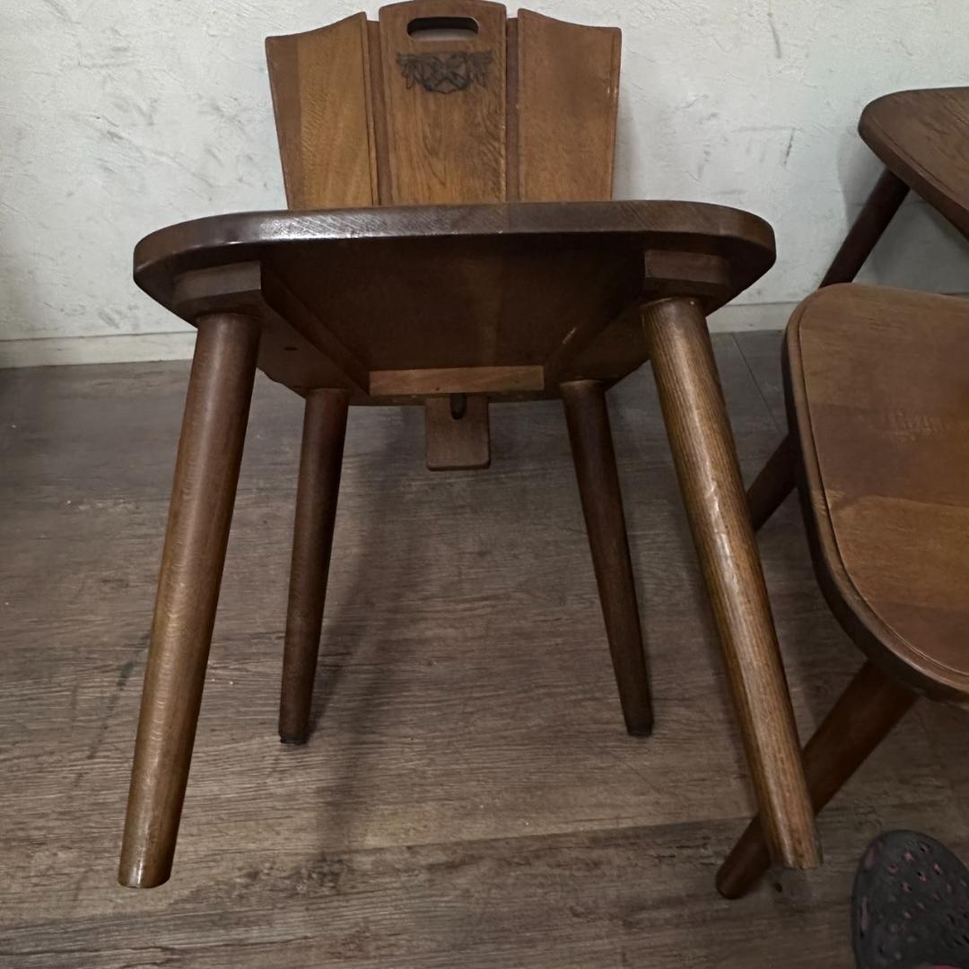 オールドカリモク ダイニングチェア 紋章 焼印入り