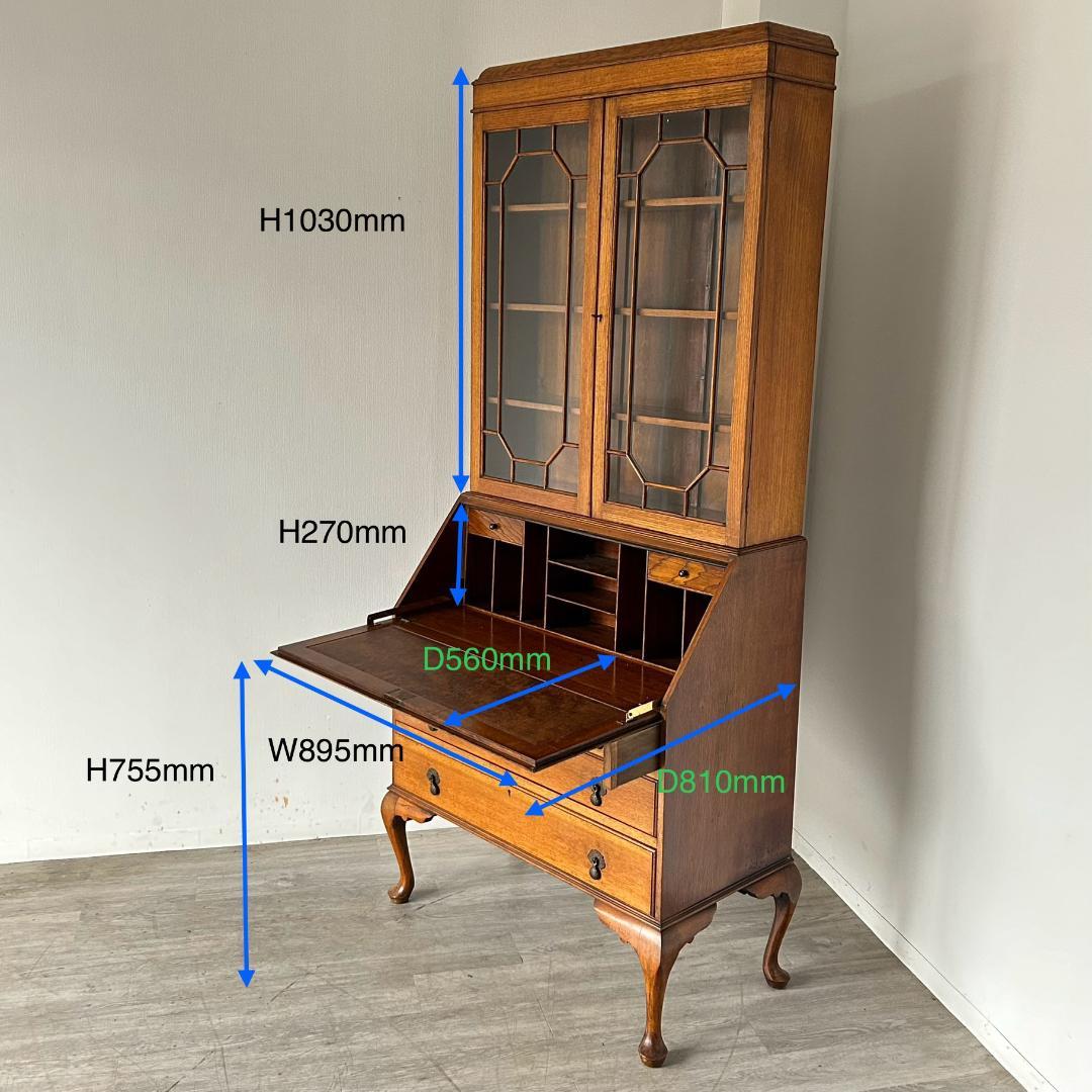 イギリス アンティーク 家具 ビューローブックケース 英国 353A