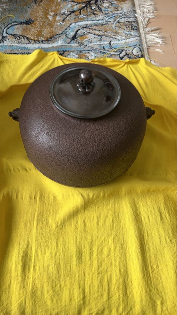 角谷一圭 造 丸釜 共箱 共布 茶釜 陶芸 茶器 茶道具 骨董