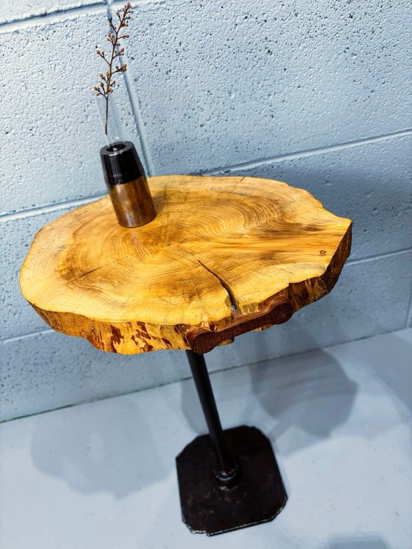 榧サイドテーブル一枚板無垢材自然木コーヒーテーブルナイトテーブル