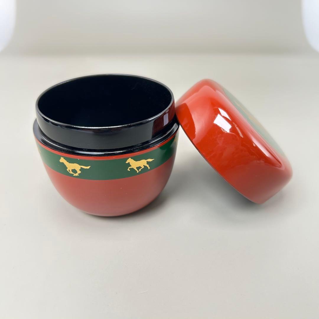 A052赤い漆塗りの棗 4個セット