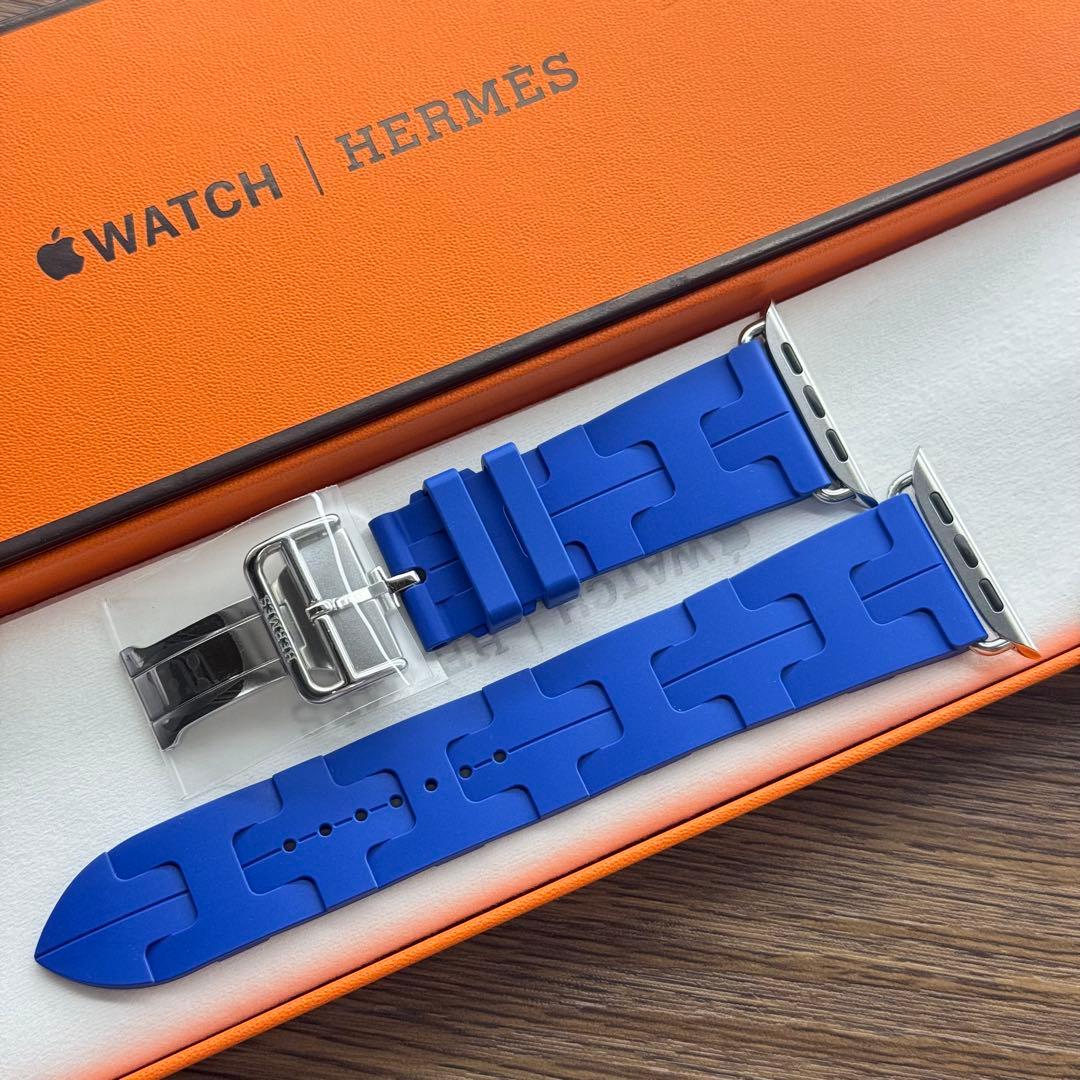 2802 未使用　希少品　Apple Watch エルメス　ブルー　キリム