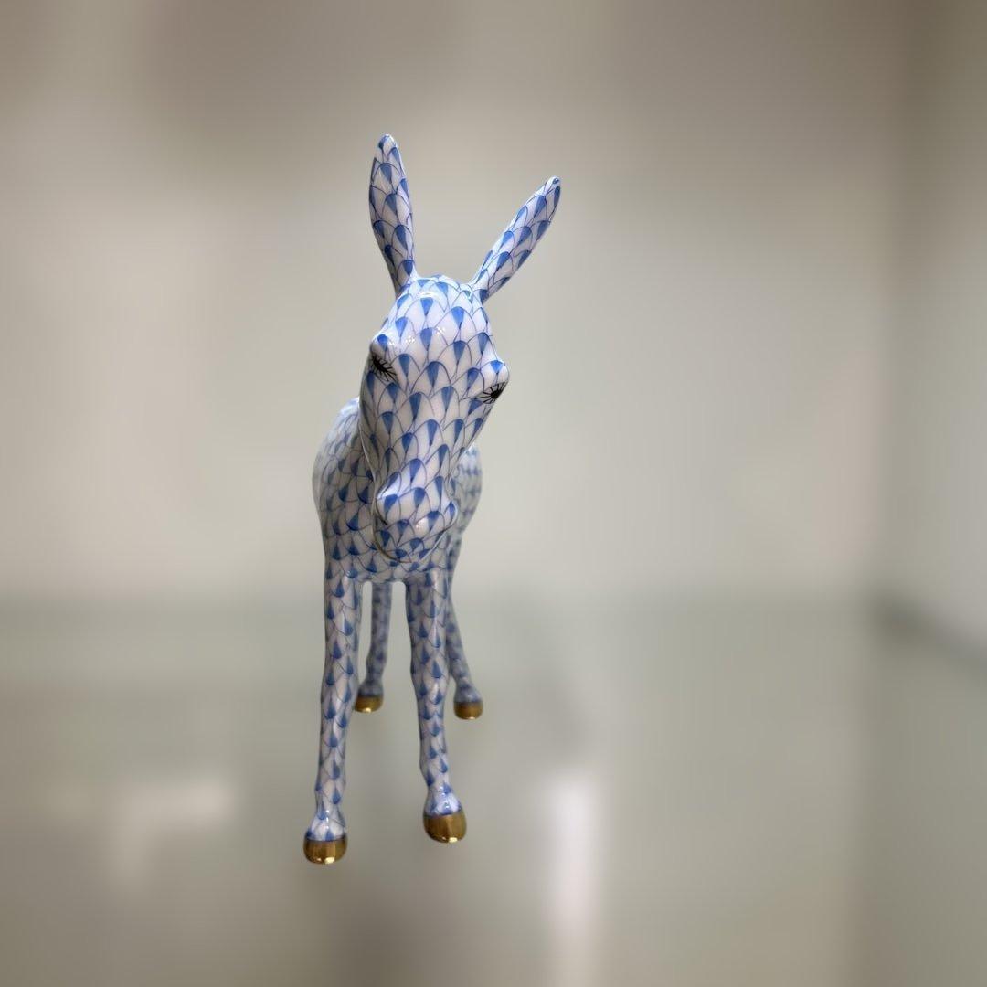 HEREND ヘレンド ロバの置物 フィギュリン 青 ブルー HEREND ヘレンド