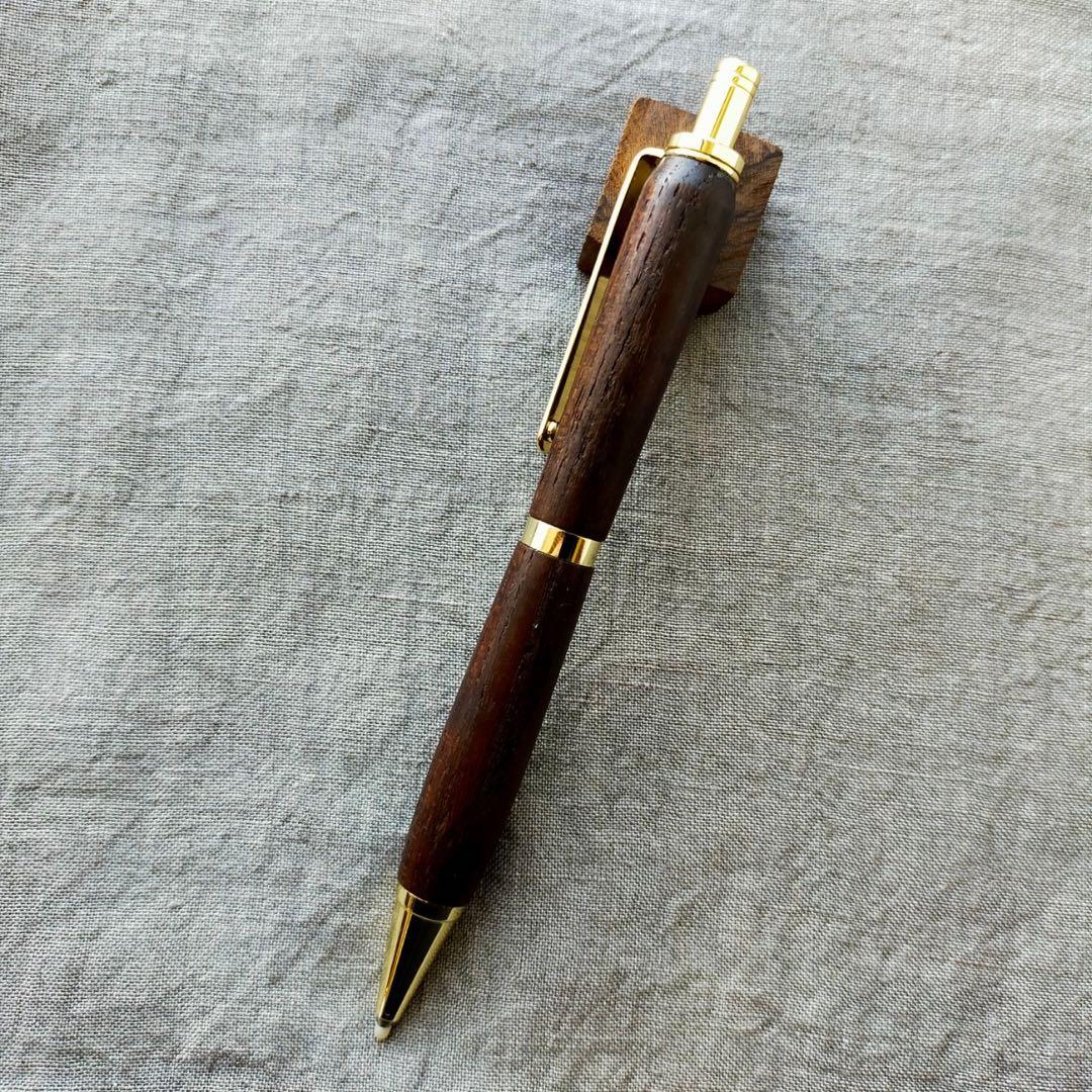 神代欅 木軸 ボールペン ハンドメイド ウッドペン G2 ゴールド - メルカリ